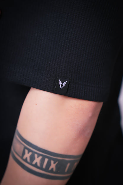 WAFFLE BLACK OVERSIZED T-SHIRT