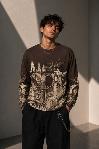 Dark Rider Brown Long Sleeve Tee