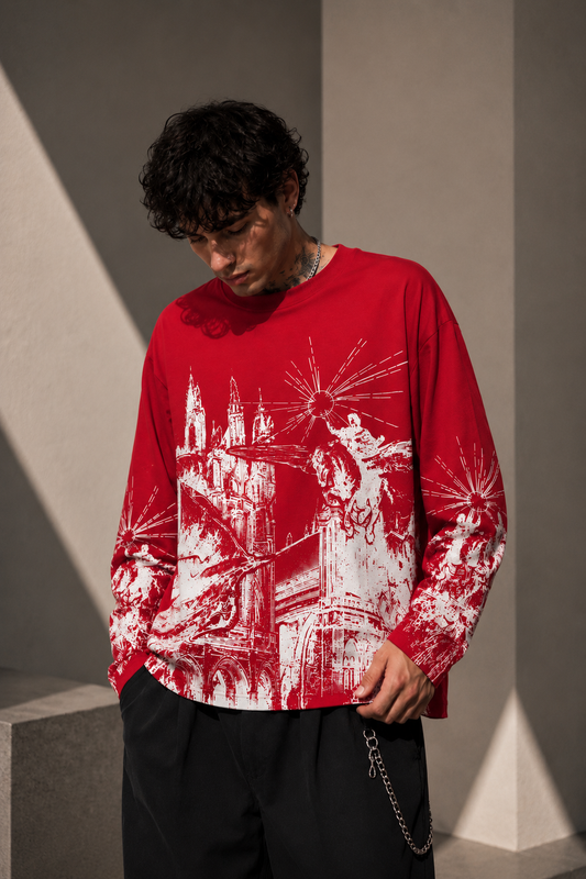 Dark Rider Red Long Sleeve Tee